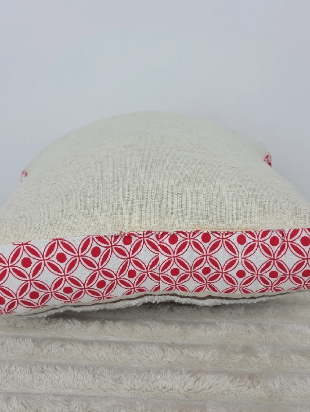Embroidered Holiday House Pillow with Robin & Festive Motifs - Brown/Green